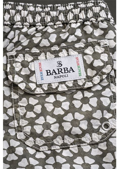 Barba Napoli costume da bagno corto fantasia floreale verde e bianco BARBA | Costume | 00013 536120045 45